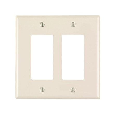 Leviton Leviton Decora Light Almond 2 gang Nylon Duplex Wall Plate 1 pk PJ262-00T